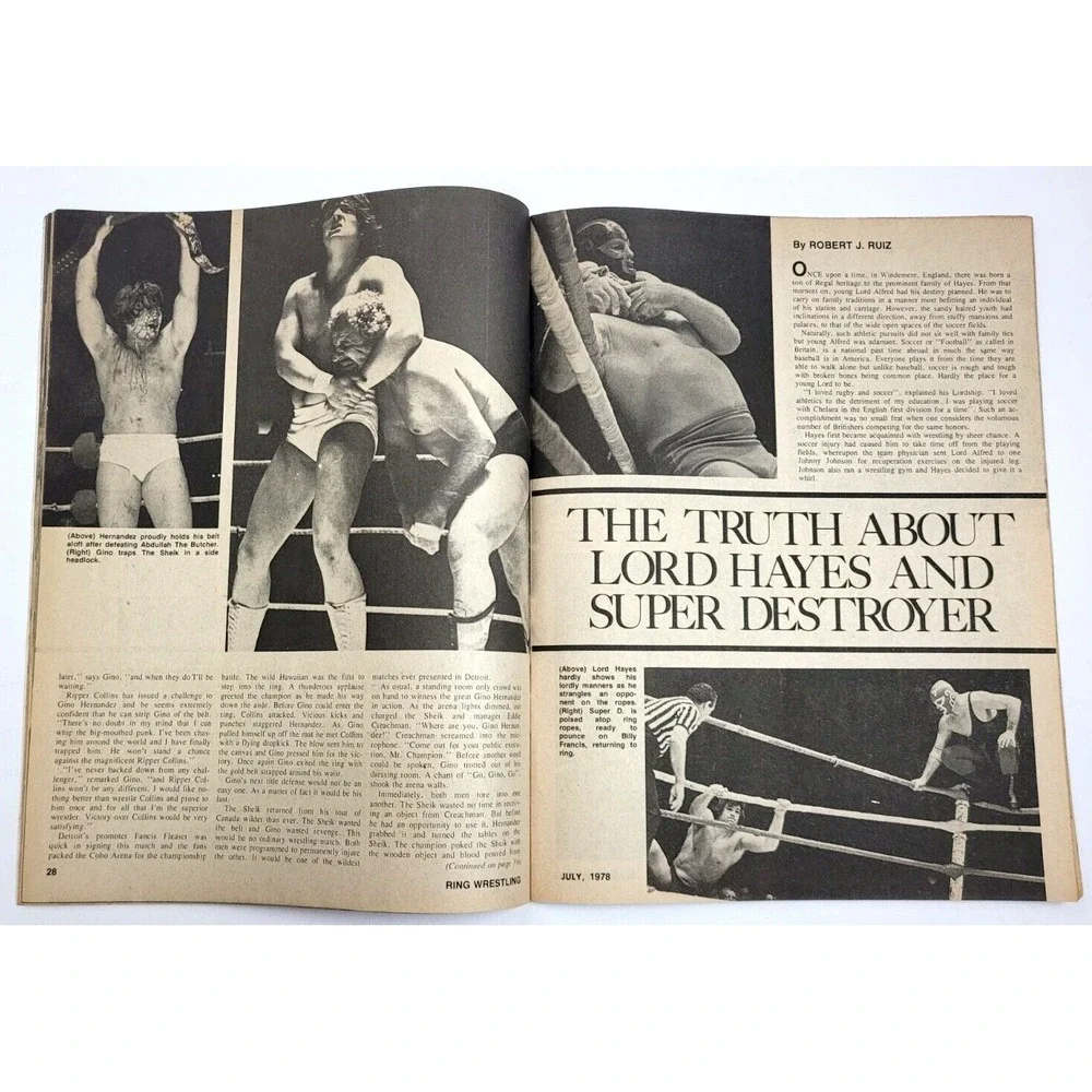 THE RING WRESTLING JULY 1978 -‎ OX BAKER / BOB BACKLUND / TAMMY LOVE / WWWF